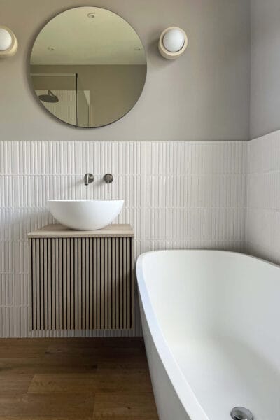 Contemporary bathroom design by Megan Ace Interiors in Worcester